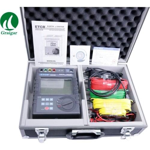 ETCR3000B Earth Resistance Soil Resistivity Tester Measurement of 2/3/4-pole Earth Resistance Soil Resistivity Earth Voltage