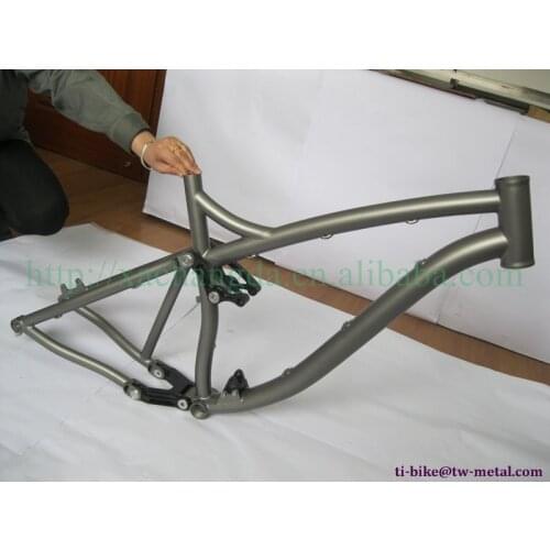 Titanium Suspension Bicycle Frames with Sand Blasting finished Super Light Ti Frame Suspension Bikes Custom Titan Bicycles Frame