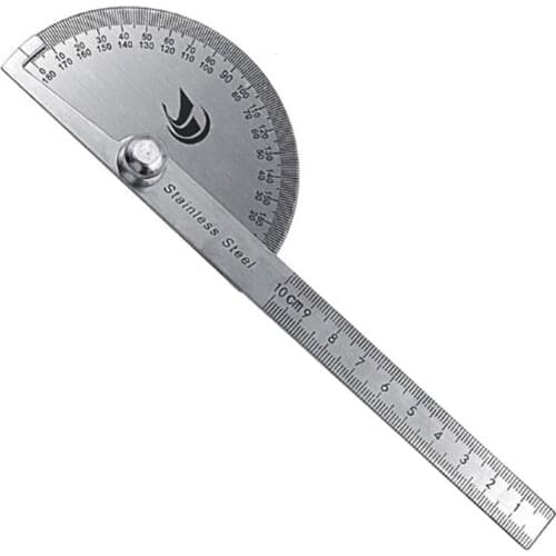 0-10cm Stainless Steel Protractor 180 Degree Protractor Angle Finder Arm Rotary Measuring Ruler Angle Ruler Woodworking Tool