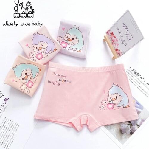4Pcs/pack Cotton Boxer Underwears Girls Panties Kids Cartoon Panties Girl Underpants Baby Panties Children Breathable Underwear