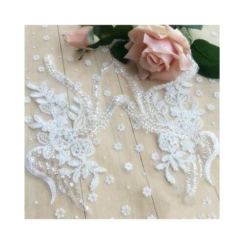 Beaded Lace Flower Bride Diy Material Wedding Headdress Jewelry Sequin Accessories