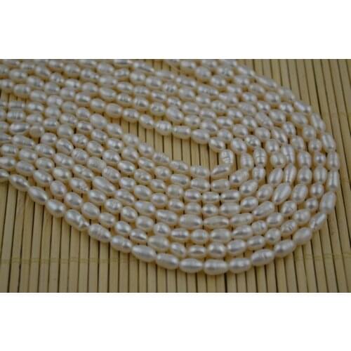 High Quality Natural Fresh Water Pearl Rice Shape Pearl 15 inch Jewelry making beads 10PC/lot Free shipping