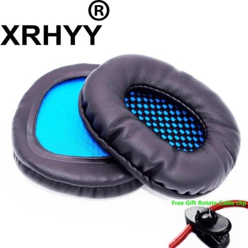 XRHYY Replacement Ear Pad Earpads Cushion Earpad Foam For Sades SA708 SA901 SA922 Headset Headphones + Free Rotate Cable Clip