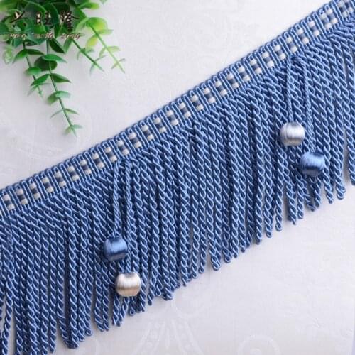 XWL 12M/lot 12cm Wide Wooden Beads Curtain Twisted Rope Tassel Fringe Trimming DIY Sew Clothing Cushion Lace Ribbon Belt Trim