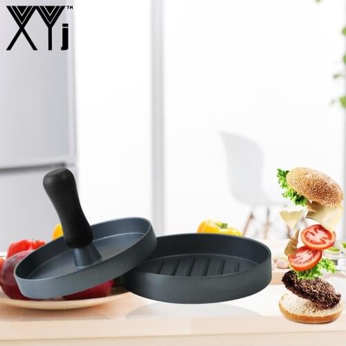 XYj Aluminum alloy Hamburger Meat Presser Tool DIY Cutlets Press PP Handle Meat Beef Grill Burger Hamburger Presses Presser Tool