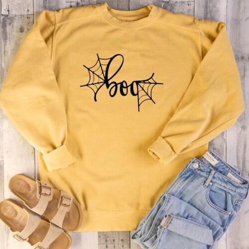 Funny Graphic Streetwear Soft Girls Woman Sweatshirt Harajuku Goth Pullover Sweatshirts Regular Jumpers Outfit Boo