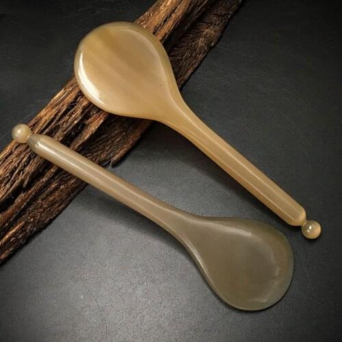 1Pcs Natural Yak Horn Meridian Scrapping Stick Pen Acupuncture Point Massager Face Eye Slimming Beauty Care Gua Sha Massage Tool