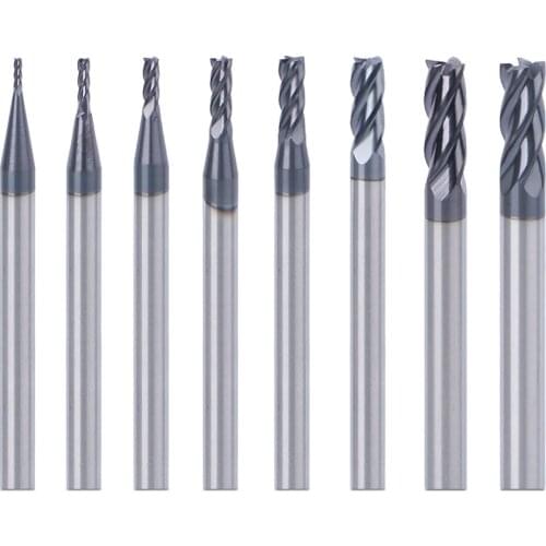 1PC CNC Lathe Milling Cutter router bit 1mm-6mm Alloy Carbide End Mill 4 Flute Milling tools For Steel Metal cutter Wood Metal