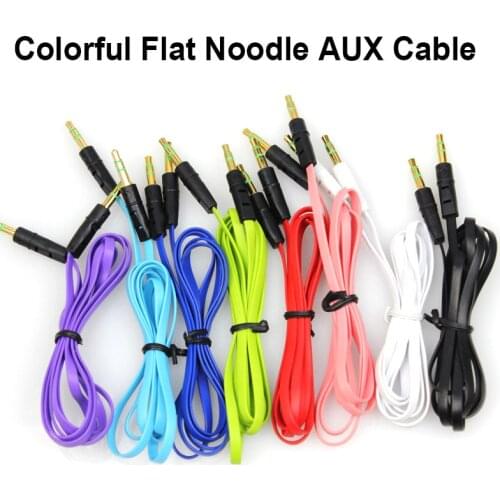 1000pcs/lot 3.5mm Male To Male Free Shipping Extension Replacement Stereo Color Audio Cable for Headphone with AUX Golden Jack