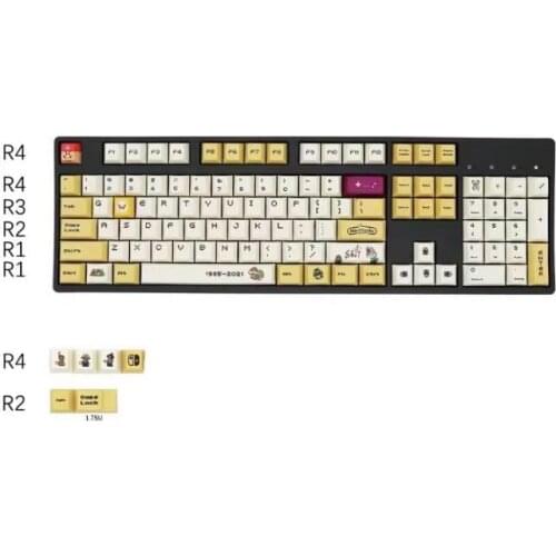 110keys Japanese Anime Totoro Design Sublimation PBT Keycaps For Cherry Switch Mechanical Gaming Keyboard Cherry Profile Keycaps