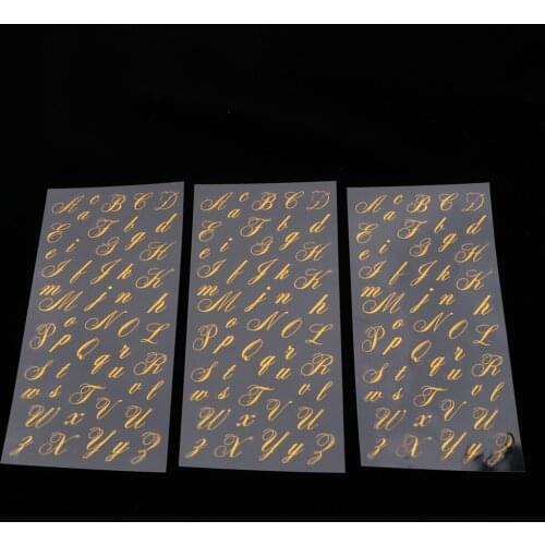 3 Sheets Gold Alphabet Letters Stickers DIY Craft Scrapbooking Diary Photo