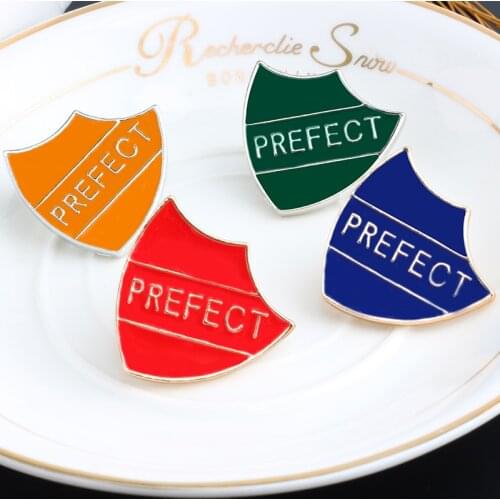4 Colors Prefect Anime Icons Brooches Women Enamel Hijab Pins Orange Red Green Blue Clothes Coat Lapel Pin Cartoon Bagde Jewelry