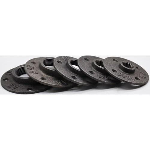 6pcs Iron Pipe Fittings Wall Mount Floor Antique DN15 Flange Piece Hardware Tool cast iron flanges