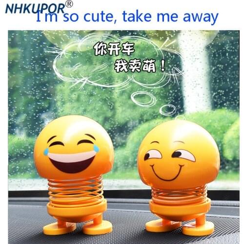 Car Ornaments Bobblehead Nod Dolls Cute Cartoon Funny Wobble Head Robot Lovely Auto Dashboard Decoration Facial Expression