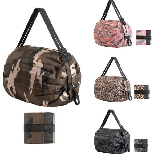 Large Thick Nylon Foldable Reusable Shopping Shoulderbag Waterproof Tote Bag