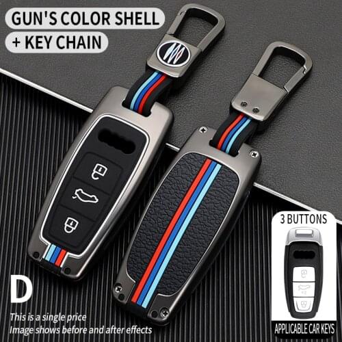 Zinc Alloy Car Key Case Cover For Audi A3 A4 B9 A6 C8 A7 S7 4K A8 D5 S8 Q7 Q8 SQ8 E-tron 2018 2019 2020 2021 Accessories