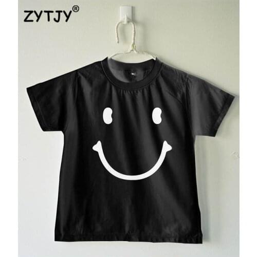 Smile Print Kids tshirt Boy Girl shirt Children Toddler Clothes Funny Top Tees Z-48