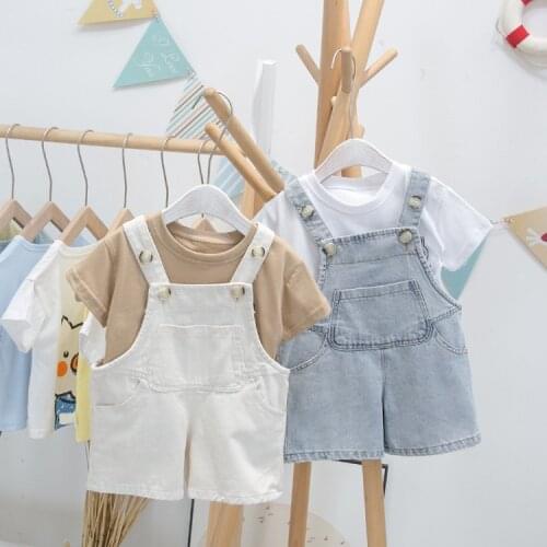 Toddler Boys Overalls Summer Casual Big Pocket Jumpsuit for Girl 1 2 3 4 5 Years Toddler Baby Boy Denim Shorts Summer Boy Pants
