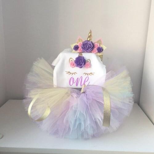 Baby Girls Unicorn Dress For Baby Girl Clothes Costume Kids Princess Party Dresses First 1 Year Birthday Infant Girl Party Dress