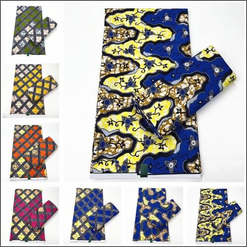 ESEWING High Quality Ankara African Wax Print Fabric 100% Cotton 6 Yards Ghana Nigeria Wax Fabric For Sewing Dress 071140