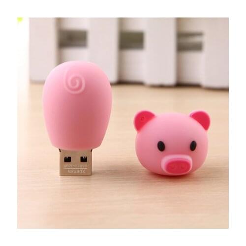 Pen Drive Cartoons Usb Flash Drive 128GB 64GB 32GB 16GB 8GB 4GB PenDrive Cute Pink Pig Memoria Usb Stick 256GB Flash U Disk