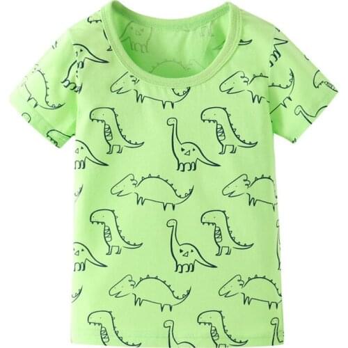 Funnygame New 2020 Children Summer T shirts with Animals Print Cartoon Fashion Boys Girls Tees Dinosaurs Tops
