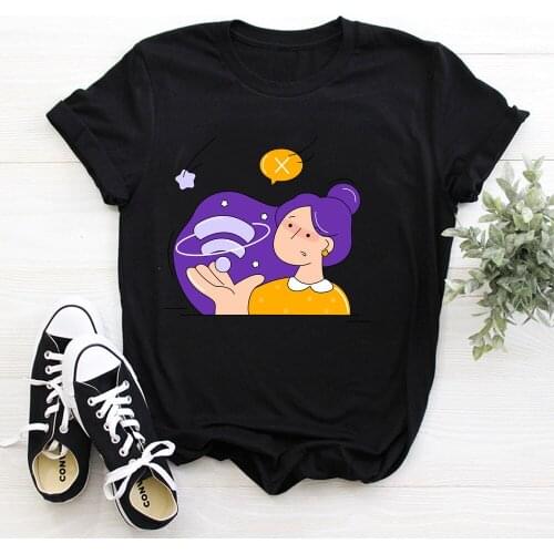 WIFI girl Print T Shirt Women Summer Harajuku T Shirt Fashion Tops Female T-shirt Casual Tee Woman Clothing TX9566