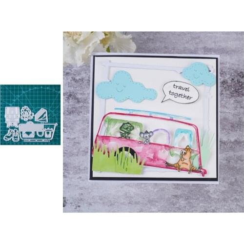 InLoveArts Travel Bus Metal Cutting Dies Stencils Camping Bonfire Die Cut For Card Making DIY New 2021 Embossing Crafts Cards