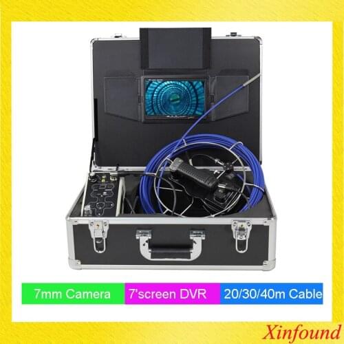 7mm Pipe Inspection Camera 7screen DVR 20m Cable Drain Sewer Video Camera Endoscope Borescope