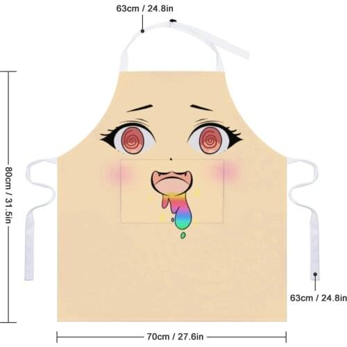 Cartoon Expression Kitchen Oil Resistant Wreath Comic Anime Kitchen Apron School For Women Man 70×80cm