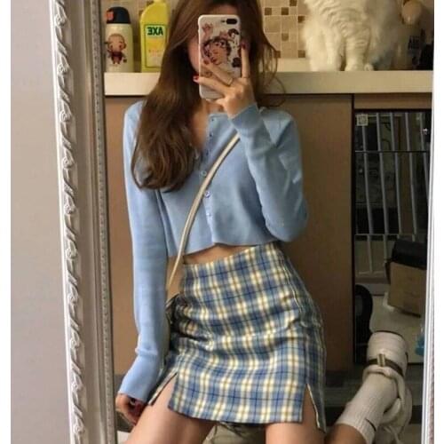 Fashion Korean Colored Plaid Skirt Women 2020 Student Chic Short Skirts Fashion Sexy Mini Skirts Spring Summer Female Skirts