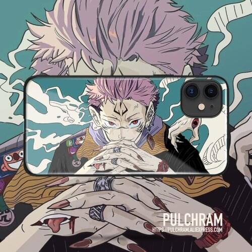 Jujutsu Kaisen Ryomen Sukuna Glass Soft Silicone Phone Case Cover Shell for IPhone SE 6s 7 8 Plus X XR XS 11 12 Mini Pro Max