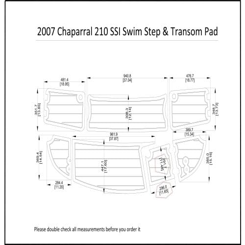 2007 Chaparral 210 SSI Swim Step & Transom Pad Boat EVA Teak Decking 1/4" 6mm