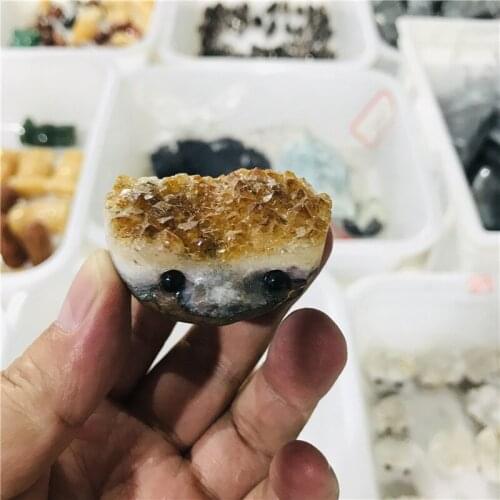 Natural crystal animal hedgehog reiki healing gem hand-carved