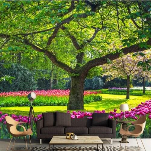 Beibehang Wallpaper Mural Wall Sticker Aestheticism Spectacular Sunrise Garden Landscape Background TV BACKGROUND