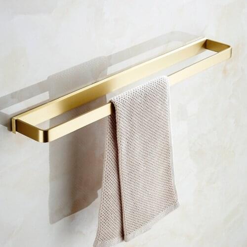 Solid Brass Bathroom Single Towel Bars 60cm Towel Rack Wall Mounted Bath Hardware Bathroom Accessories Brass Free Shipping