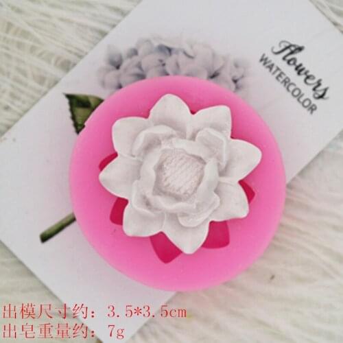 P608 Small lotus silicone mould perfumed plaster mold cake decoration mold