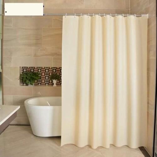 PEVA Buff Beige Waterproof Shower Curtain With Hooks For The Bathroom High Quality Bath Bathing Sheer For Home Decoration