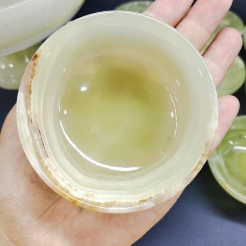 1pcs 7.5*3.5cm Natural Afghanistan Jade Marble Bowls Home Snack Snack Cereal Dessert Bowl Hotel Restaurant Kitchen Tableware