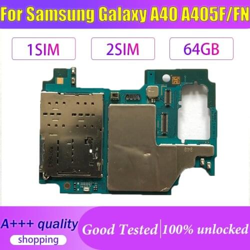 Unlocked 64GB For Samsung Galaxy A40 A405F/FN motherboard with full chips tested mainboard Android updated A405F/A405FN Board