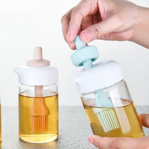 Simple Pattern Heat-resistant Glass Dip And Take Integrated Seasoning Bottle Soy Sauce Bottle