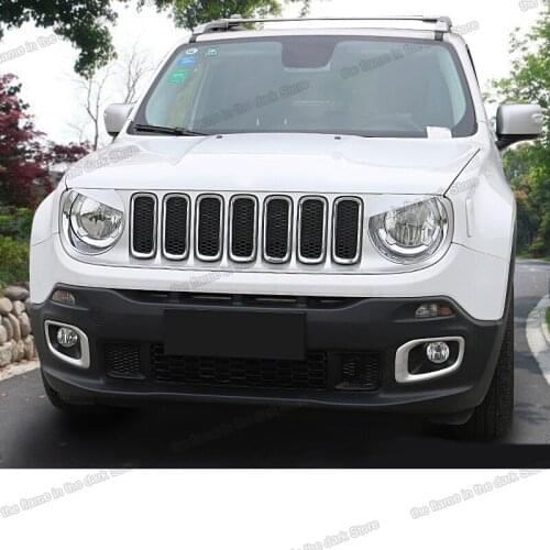 Lsrtw2017 Car foglight Headlight Frame Rearview Cover Front Grill Trims for Jeep Renegade 2016 2017 2018 2019 Accessories chrome