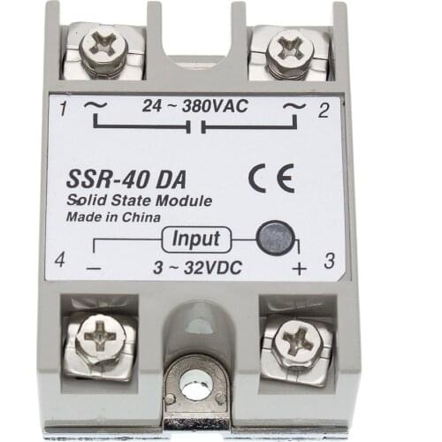 1PCS SSR-40 SSR-40DA Manufacturer 40A ssr relay,input 3-32VDC output 24-380VAC