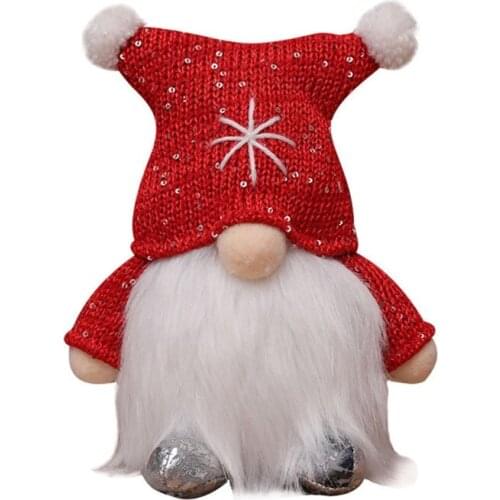 Christmas Glowing Horn Hat Gnome Desktop Ornaments Cute Elf Statues Home Desk Craftwork Bedroom Decor Living Room Bedroom