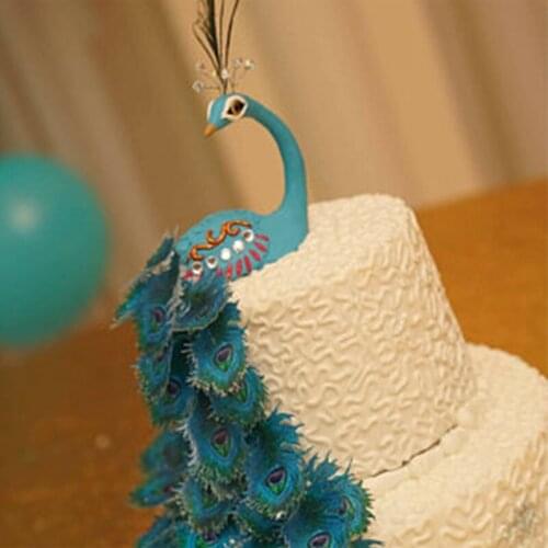 Peacock Feather Edible Pre-Cut Wafer Cupcake Toppers, Pretty Cake Idea Decoration,Edible Paper For Cupcake Decoration