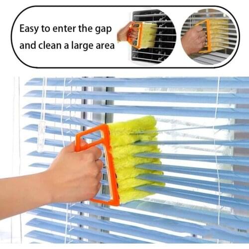 7 Finger Dusting Cleaner Tool Microfiber Window Brush Air Conditioner Cleaner With Washable Venetian Blind Blade Cleaning Cloth