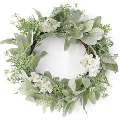 Wreath Simulation Rose Garland Wall Decoration Silk Flower Plastic 42cm Background 1 Pc Diy Window Artificial Flowers Wreaths