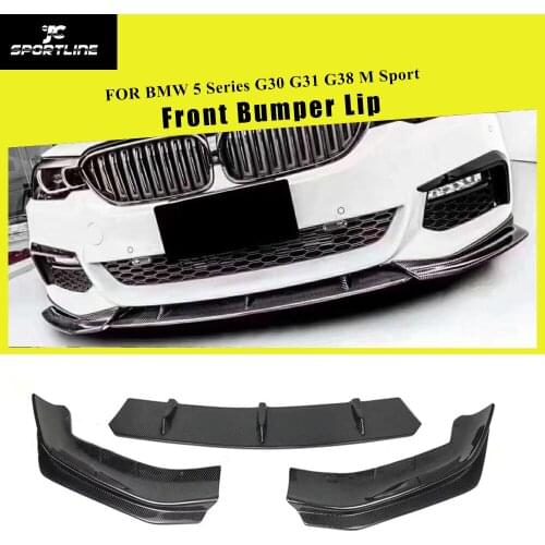 Carbon Fiber Front Bumper Lip Splitters Spoiler for BMW 5 Series G30 G31 M Sport 2017 - 2020 Winglets Cupwings