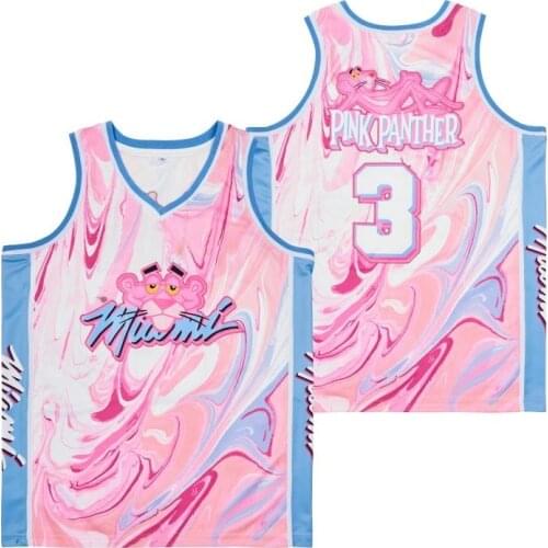 BG Basketball Jersey new 3 Pink Panther Jerseys Embroidery Sewing Outdoor Sportswear Hip-hop Culture Movie 2022 summer pink