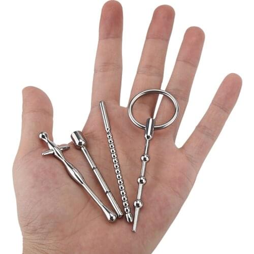 4mm-6mm Stainless Steel Urethra Catheter Male Penis Plug Male Urethral Dilator Metal Urethral Catheter Penis Plug Sex Toys